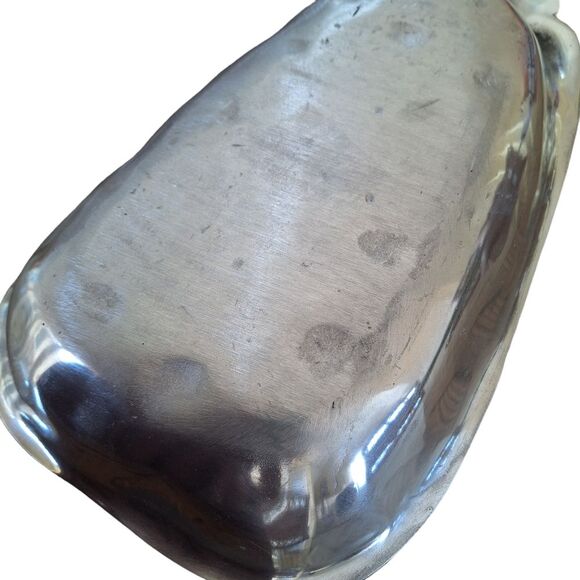 Pewter Pineapple Shaped Serving Tray Large Bowl Hand Hammered in Mexico Vintage - Picture 6 of 11